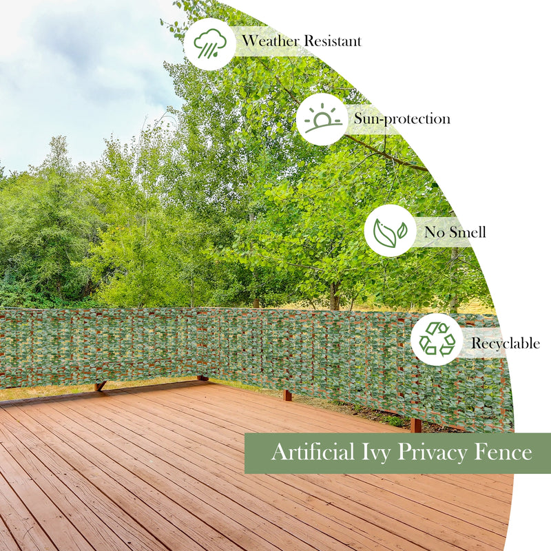 Faux Ivy Leaf Decorative Privacy Fence-59 x 118 Inch