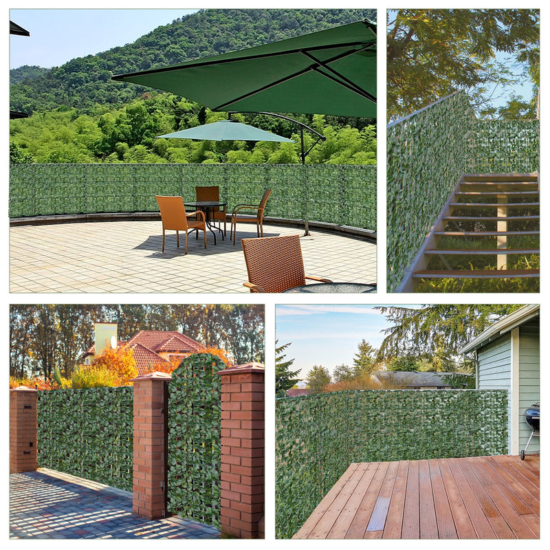 Faux Ivy Leaf Decorative Privacy Fence-59 x 118 Inch