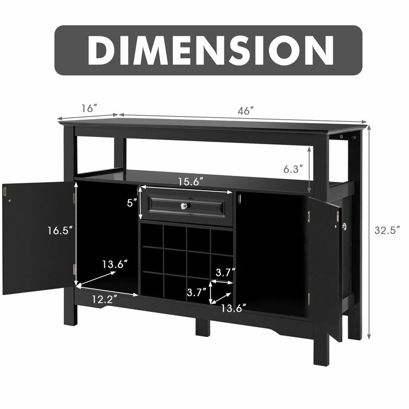 Elegant Classical Multifunctional Wooden Wine Cabinet Table