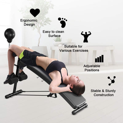 Adjustable Incline Curved Workout Fitness Sit Up Bench