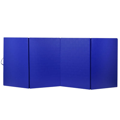 4 Feet x 10 Feet Thick Folding Panel Gymnastics Mat-Blue