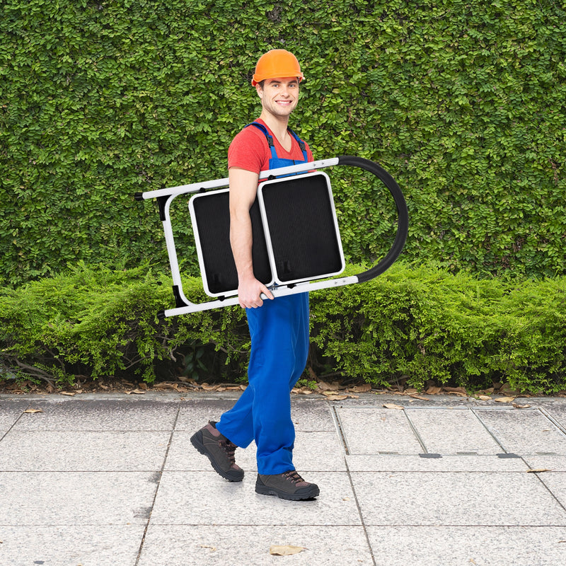 2.75 Feet Folding Step Stool with Iron Frame and Anti-Slip Pedals for 330lbs Capacity