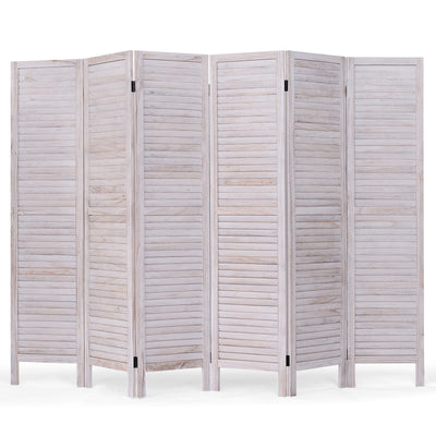 6 Panels Classic Venetian Wooden Slat Room Screen