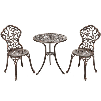 3 Pieces Cast Aluminum Bistro Set