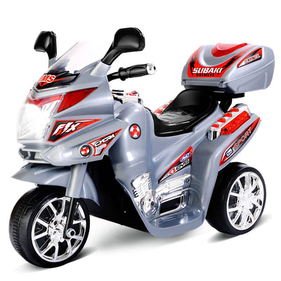 6V Powered 3 Wheels Kids Electric Ride-on Toy Motorcycle-Gray