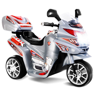 6V Powered 3 Wheels Kids Electric Ride-on Toy Motorcycle-Gray