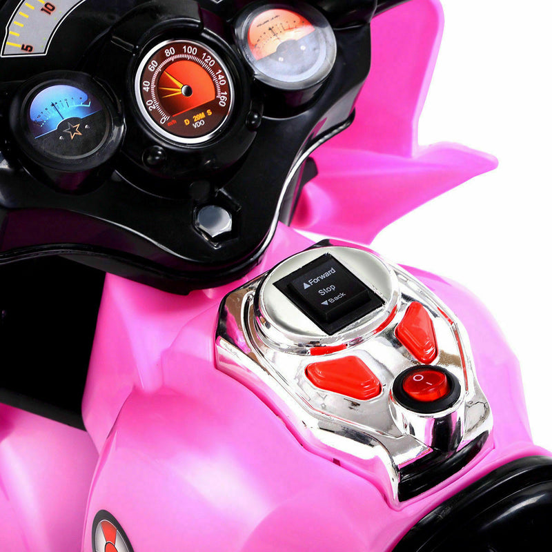 6V Powered 3 Wheels Kids Electric Ride-on Toy Motorcycle-Pink