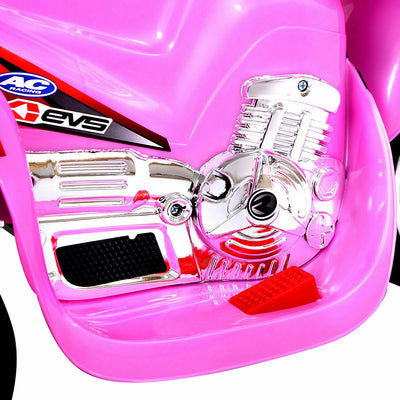 6V Powered 3 Wheels Kids Electric Ride-on Toy Motorcycle-Pink