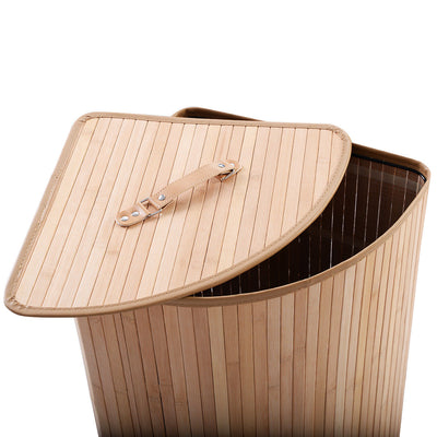 Corner Bamboo Hamper Laundry Basket