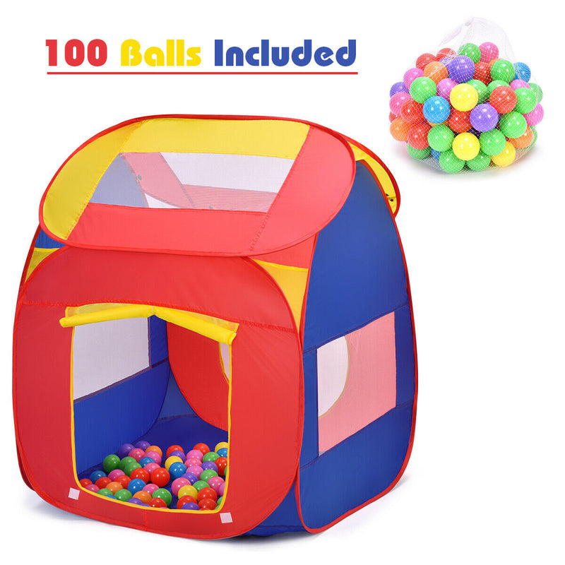 Portable Kid Play House Toy Tent with 100 Balls