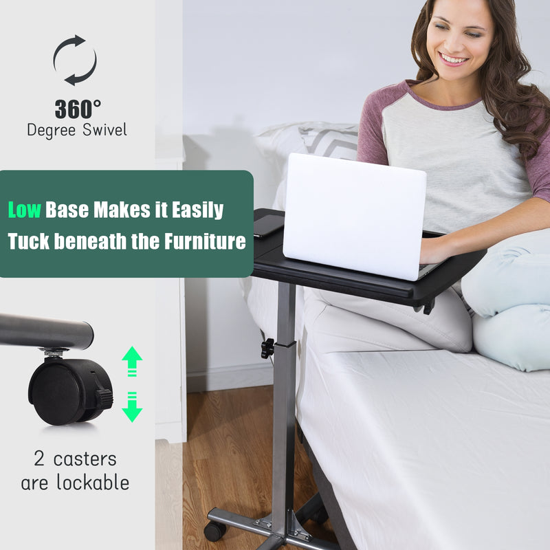 Adjustable Angle Height Rolling Laptop Table