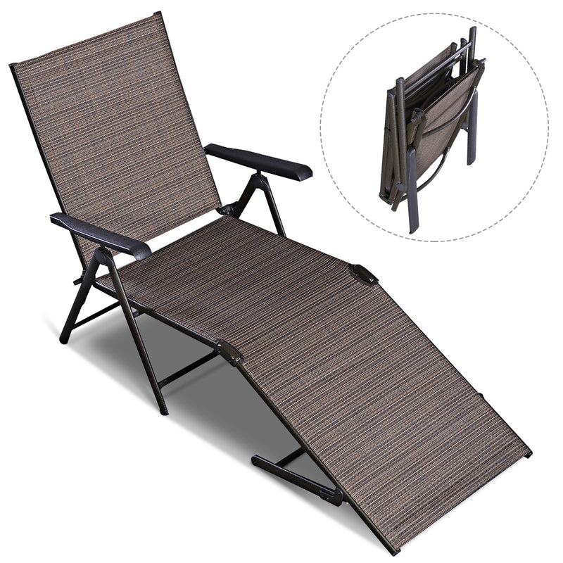 Adjustable outdoor patio pool chaise lounge