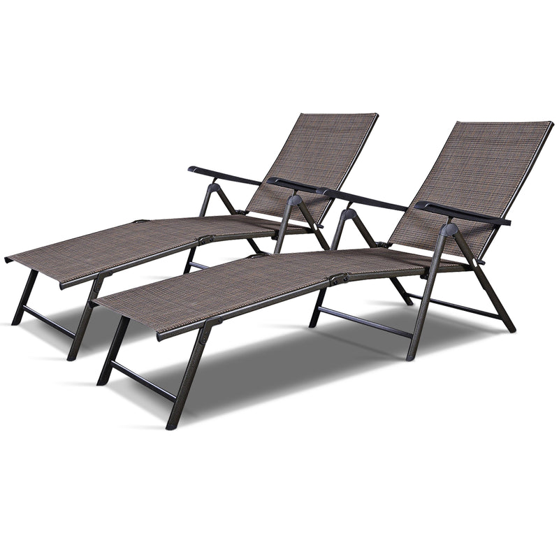 Adjustable outdoor patio pool chaise lounge