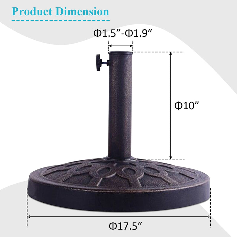 30lbs 18 Inch Heavy Duty Outdoor Patio Market Umbrella Base