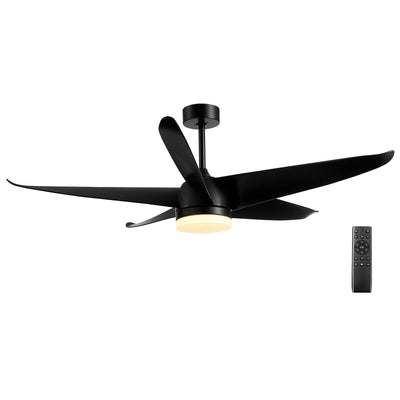 60 Inch Reversible Ceiling Fan with Light-Black