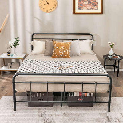 Heavy Duty Metal Platform Bed Frame with Headboard-Full Size