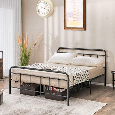 Heavy Duty Metal Platform Bed Frame with Headboard-Full Size