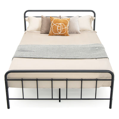 Heavy Duty Metal Platform Bed Frame with Headboard-Queen Size