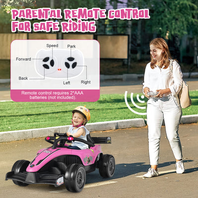 12V Kids Ride on Electric Formula Racing Car with Remote Control-Pink