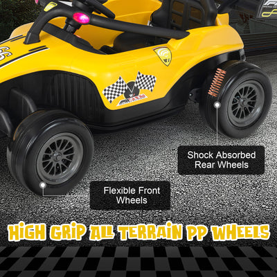 12V Kids Ride on Electric Formula Racing Car with Remote Control-Yellow