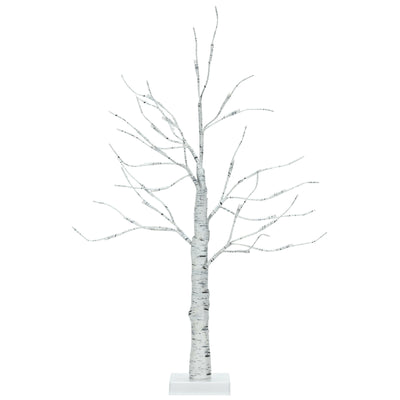 2 Feet Pre-lit White Twig Birch Tree Battery Powered for Christmas Holiday