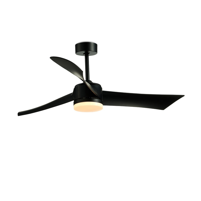 52 Inch Reversible Ceiling Fan with Light-Black