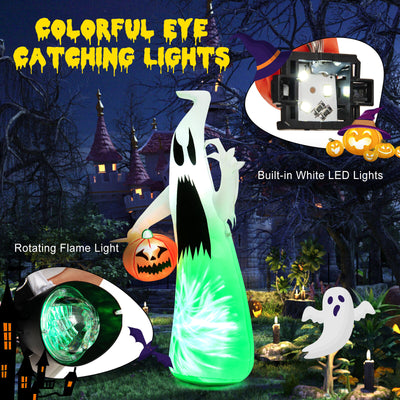 6 Feet Halloween Inflatable Ghost with Built-in LED and Blower