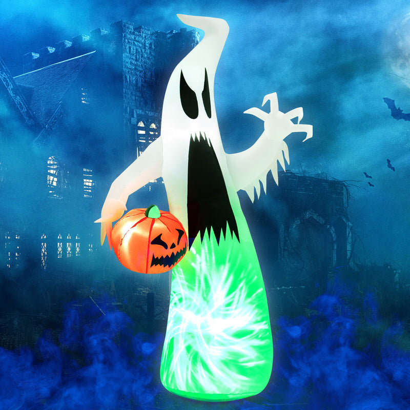 6 Feet Halloween Inflatable Ghost with Built-in LED and Blower