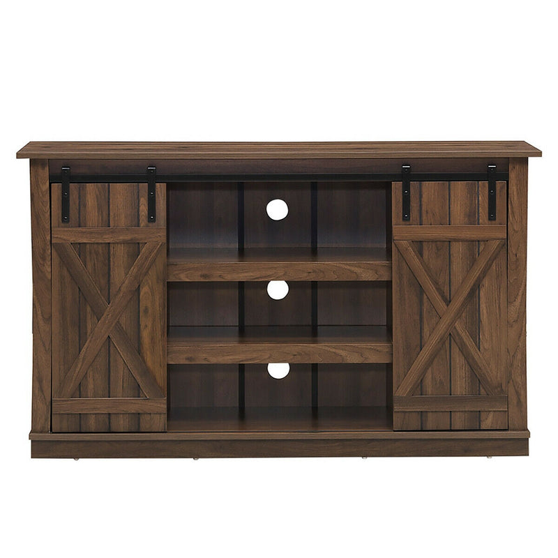 Sliding Barn TV Stand Console Table-Brown