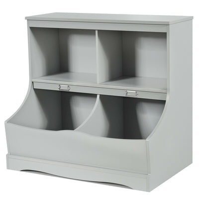 3-Tier Kids Bookcase Storage Organizer-Gray