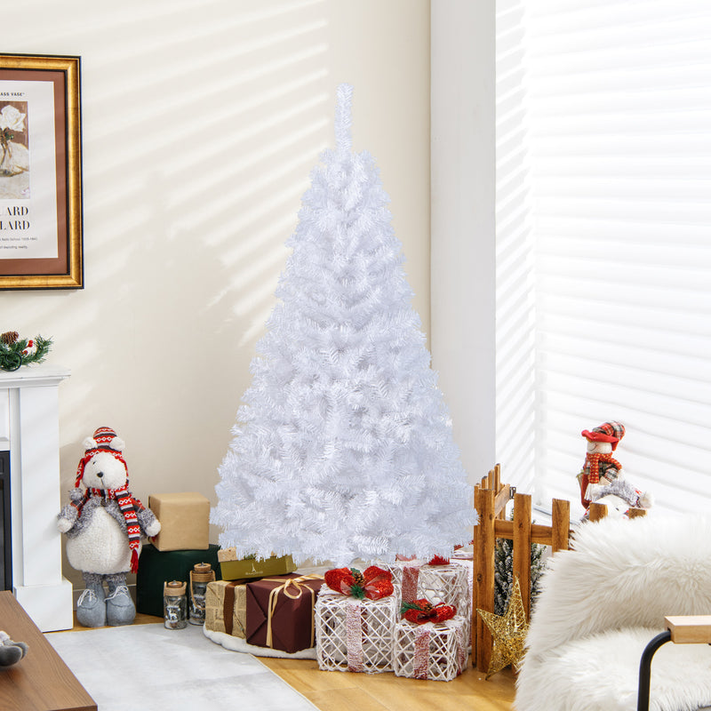 5 ft White Artificial PVC Christmas Tree with Solid Metal Stand-5 ft