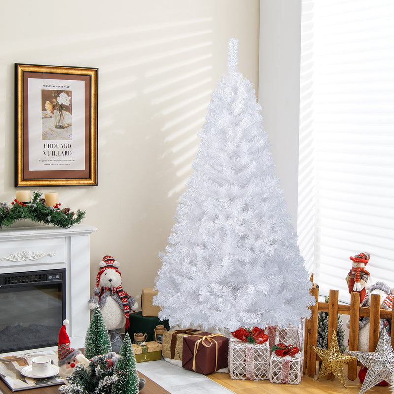 6 ft White Christmas Tree with Solid Metal Stand-6 ft