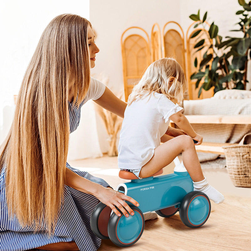 4 Wheels Baby Balance Bike without Pedal-Blue