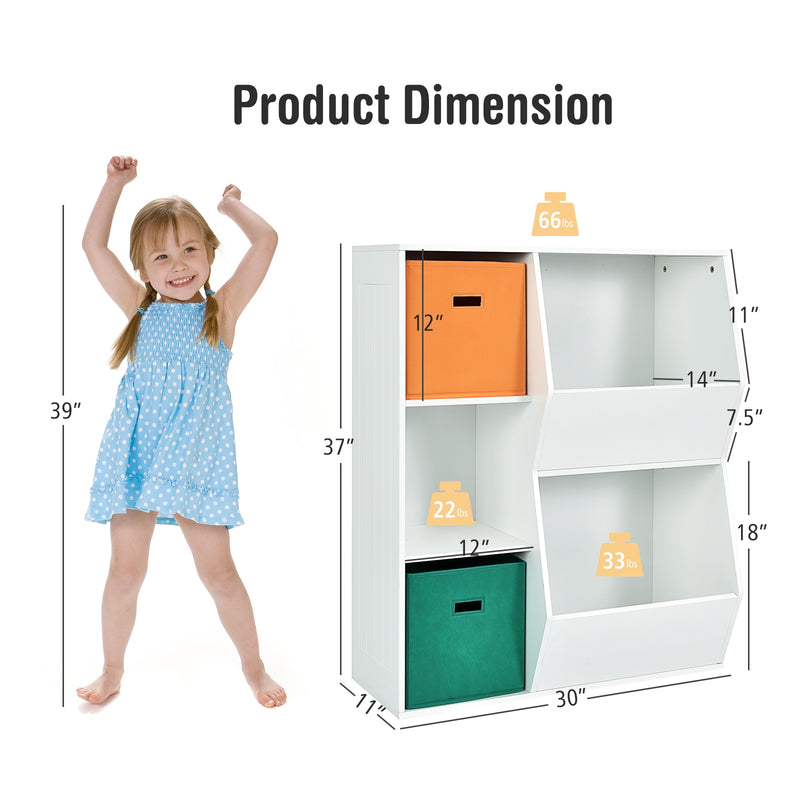 Kids Toy Storage Cabinet Shelf Organizer-Multicolor