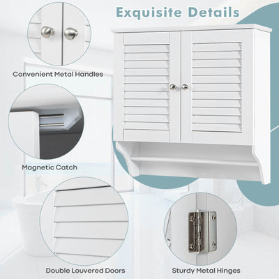 Bathroom Medicine Cabinet with Height Adjustable Shelf and Towels Bar