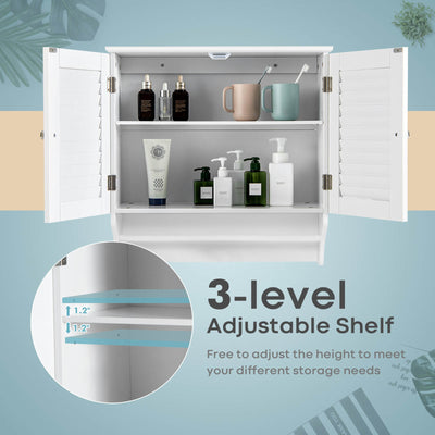 Bathroom Medicine Cabinet with Height Adjustable Shelf and Towels Bar