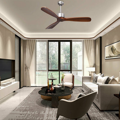 52 Inch Modern Brushed Nickel Finish Ceiling Fan with Remote Control