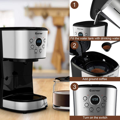 12-cup Programmable Coffee Maker with  LCD Display