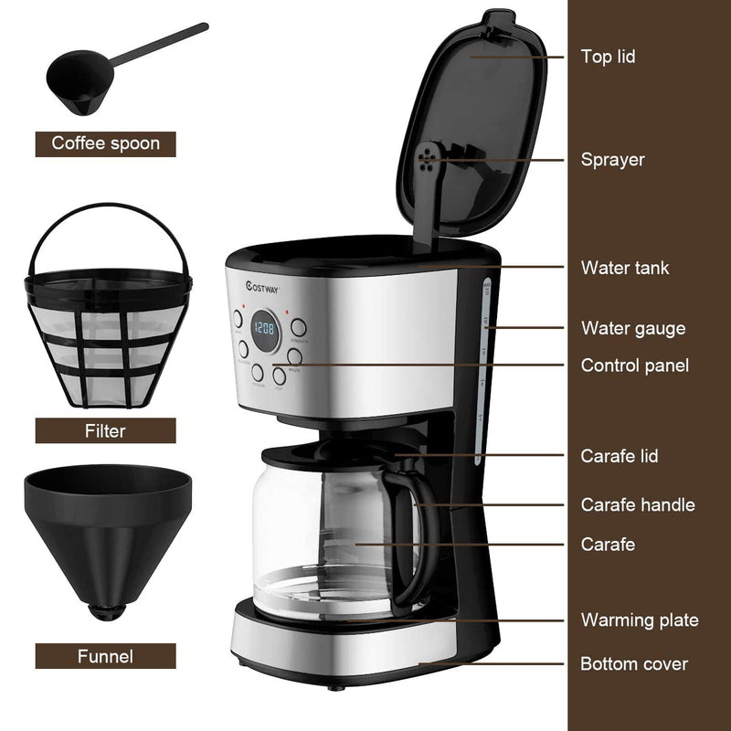 12-cup Programmable Coffee Maker with  LCD Display