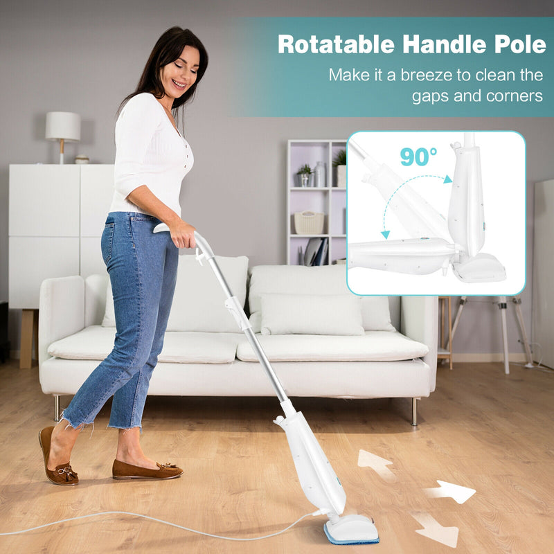 1100 W Electric Steam Mop with Water Tank for Carpet-White