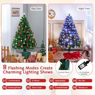 5'/6'7' LED Fiber Optic Artificial Christmas Tree w/ Top Star-5'