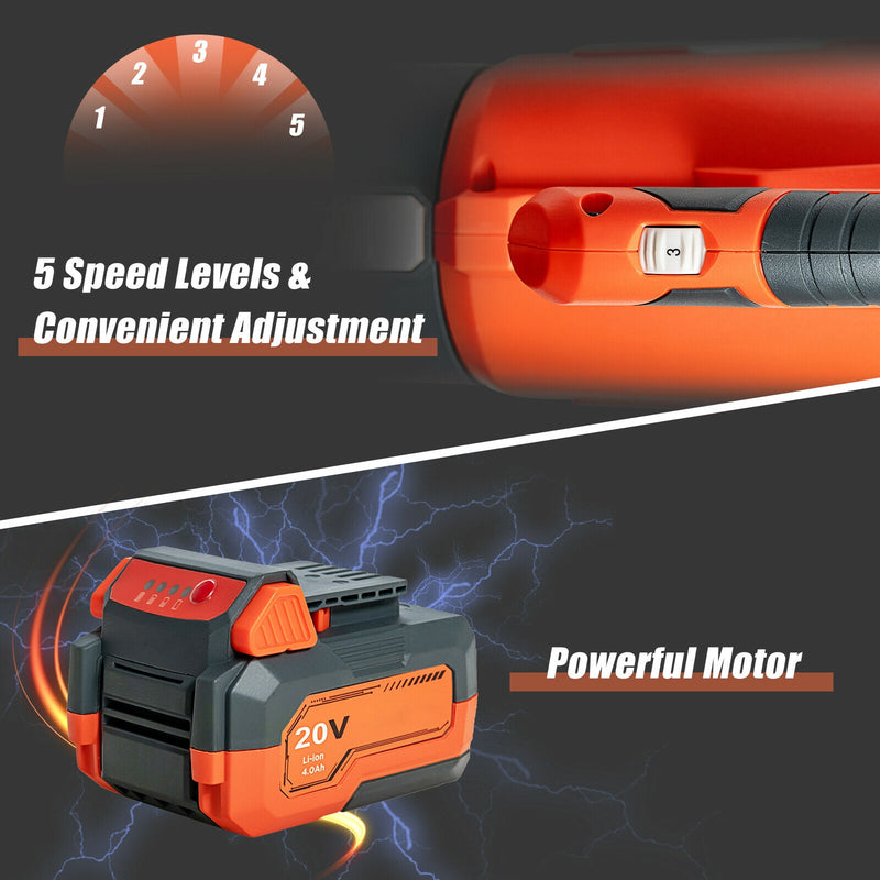 Electrical Cordless Leaf Blower with Battery and Charger-Orange