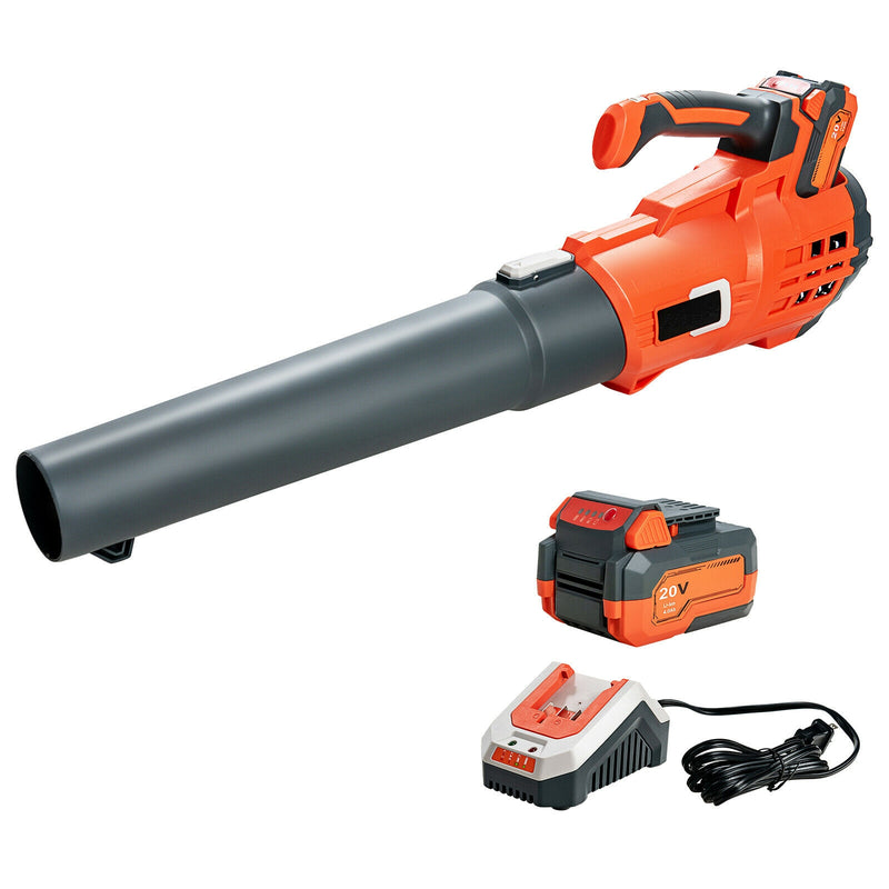 Electrical Cordless Leaf Blower with Battery and Charger-Orange