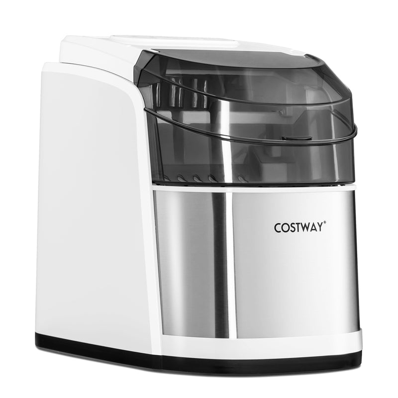 Countertop Ice Maker 26.5lbs/Day with Self-Cleaning Function and Flip Lid-White