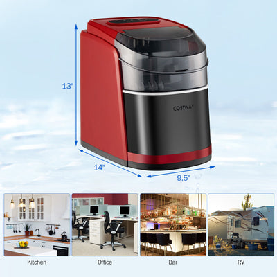 Countertop Ice Maker 26.5lbs/Day with Self-Cleaning Function and Flip Lid-Red