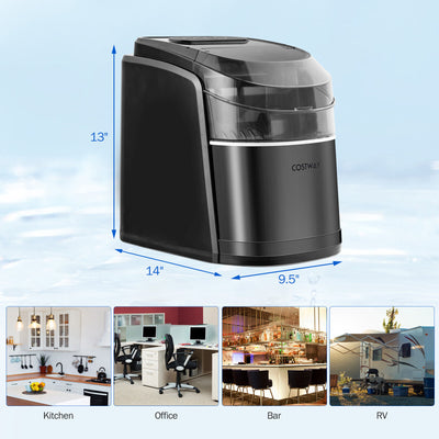 Countertop Ice Maker 26.5lbs/Day with Self-Cleaning Function and Flip Lid-Black