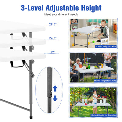 3-Level Height Adjustable Folding Table