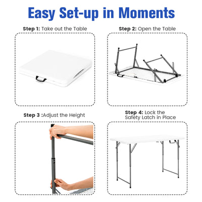 3-Level Height Adjustable Folding Table