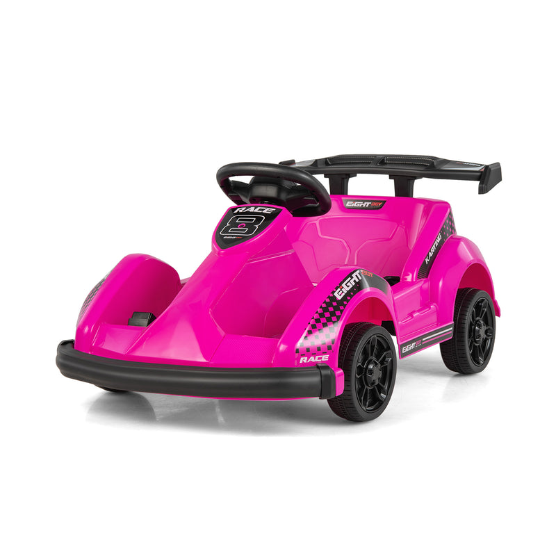 Kids 6V Ride On Go Cart with Remote Control and Safety Belt-Pink