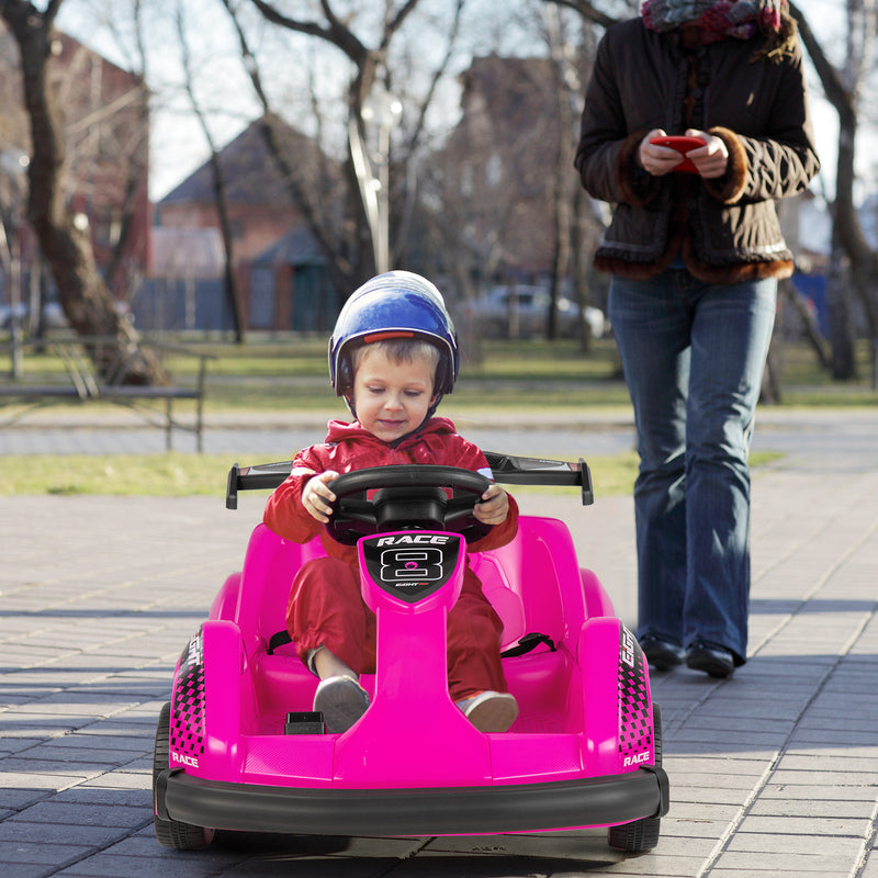 Kids 6V Ride On Go Cart with Remote Control and Safety Belt-Pink